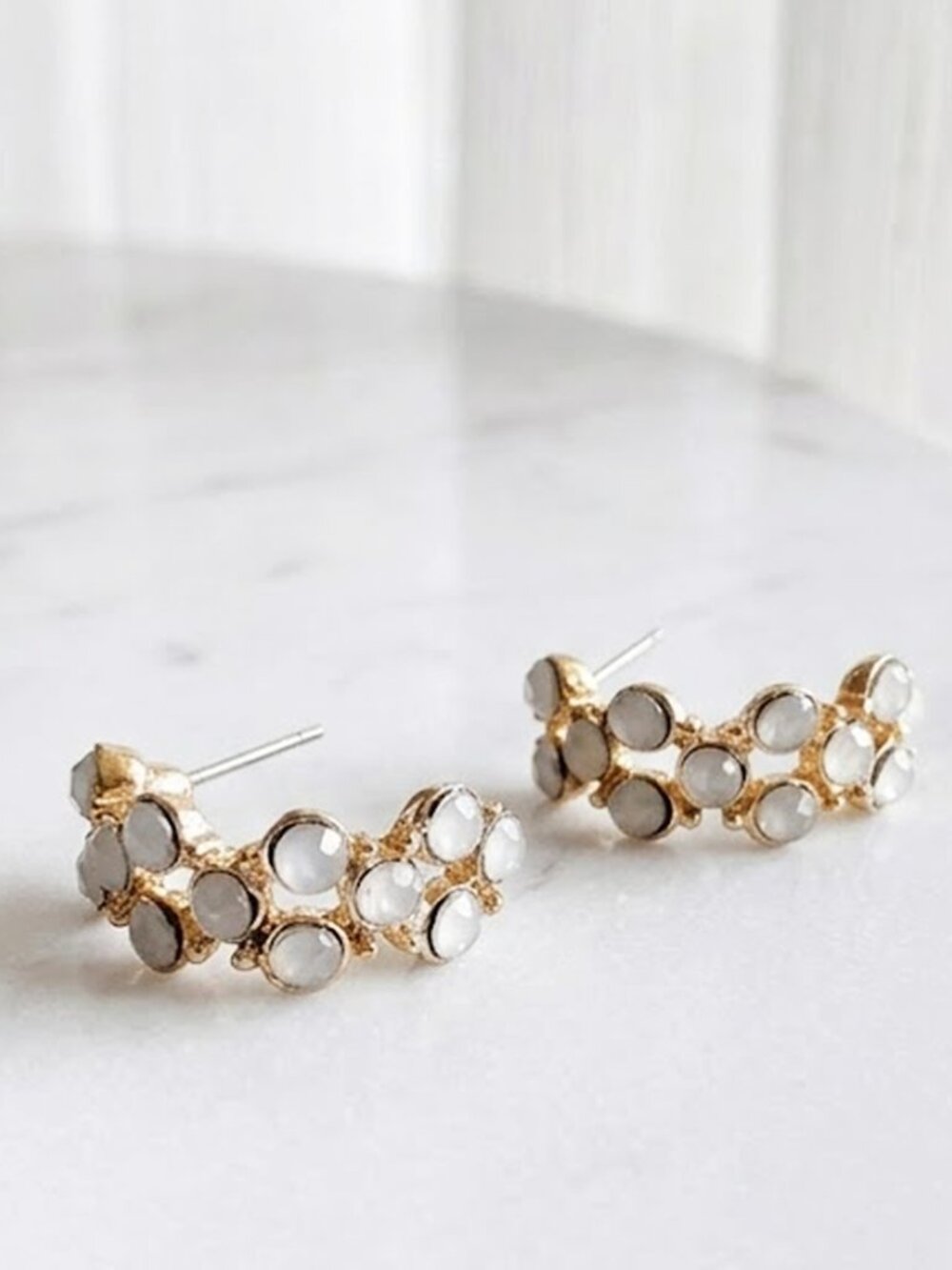 White Hoop Earrings